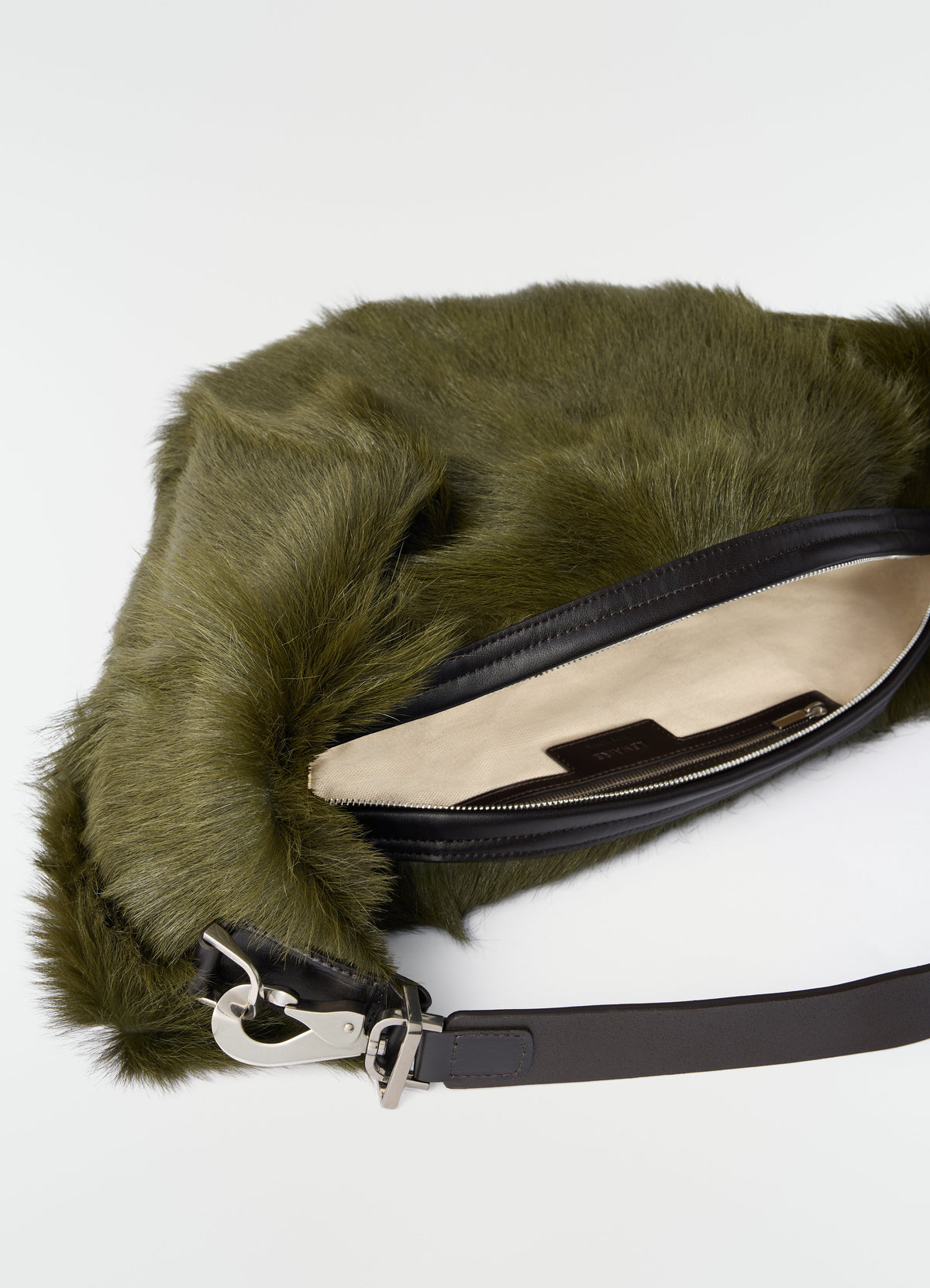 QUIVER CLIP BAG IN LONG HAIRY GOAT LEATHER
