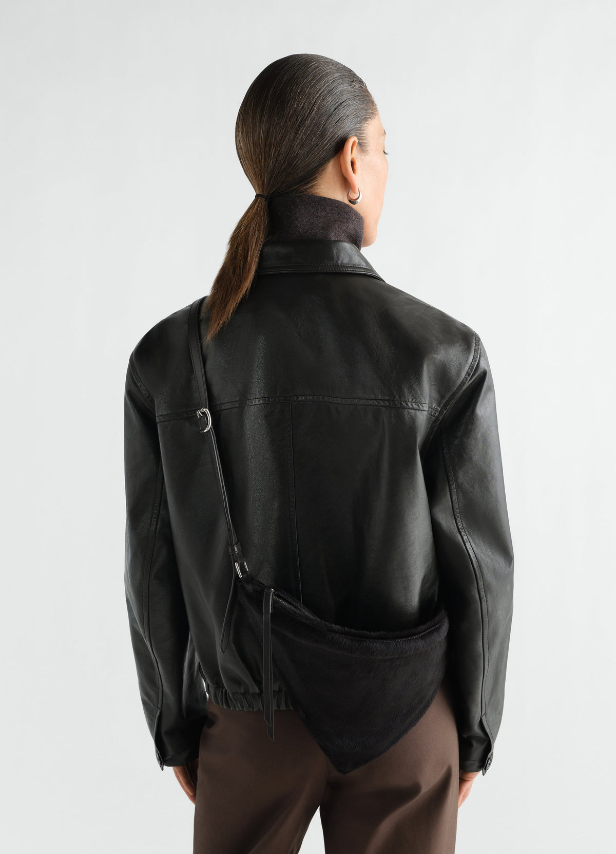POCKET SCARF BAG IN HAIRY CALFSKIN LEATHER