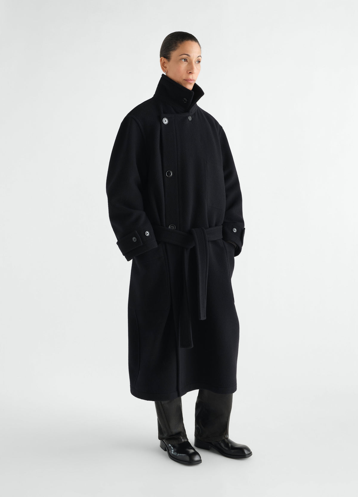 WRAP COAT IN DOUBLE WOOL