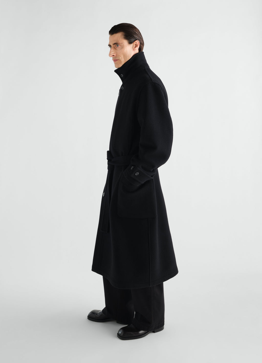 WRAP COAT IN DOUBLE WOOL