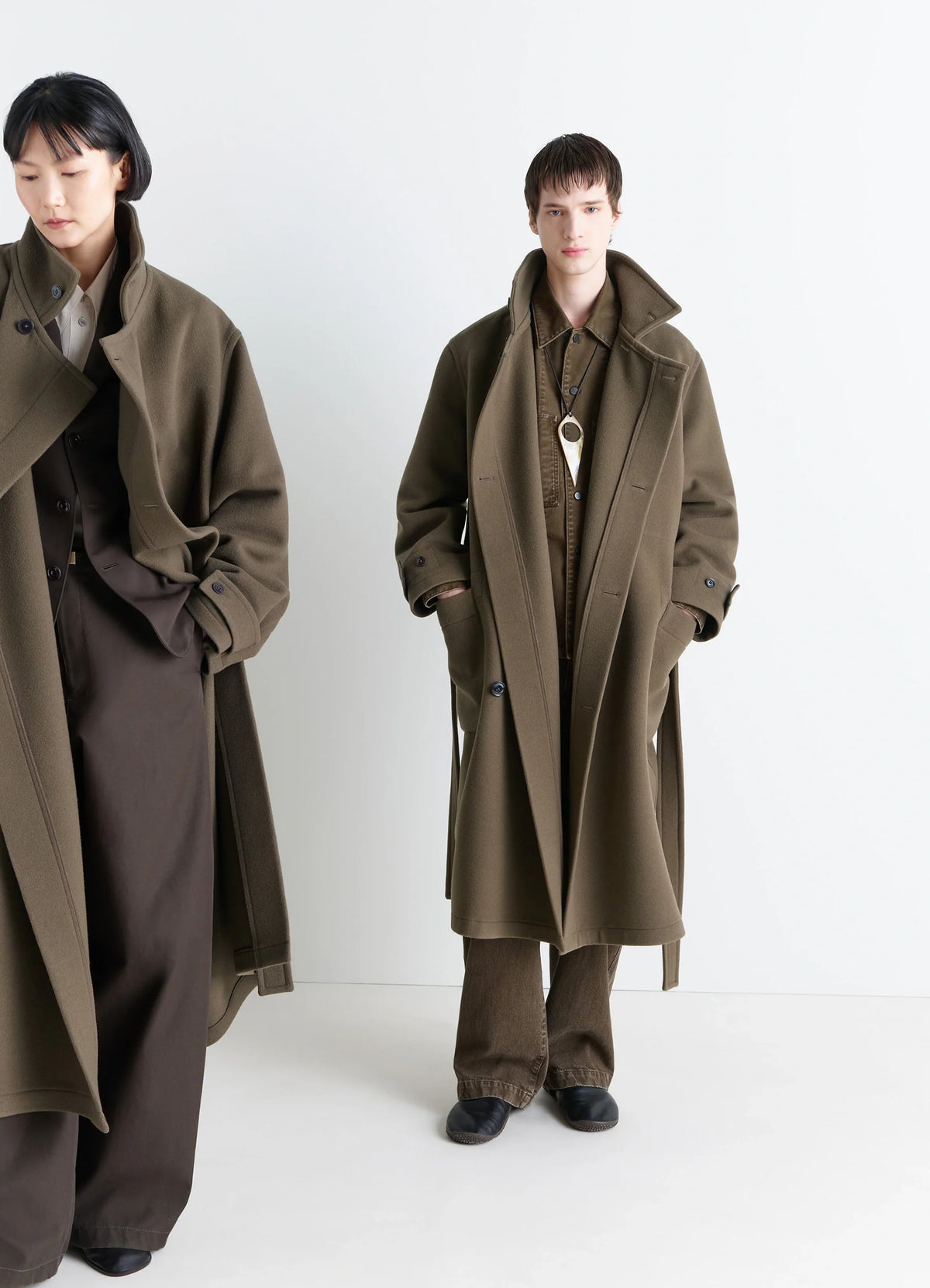 WRAP COAT IN DOUBLE WOOL