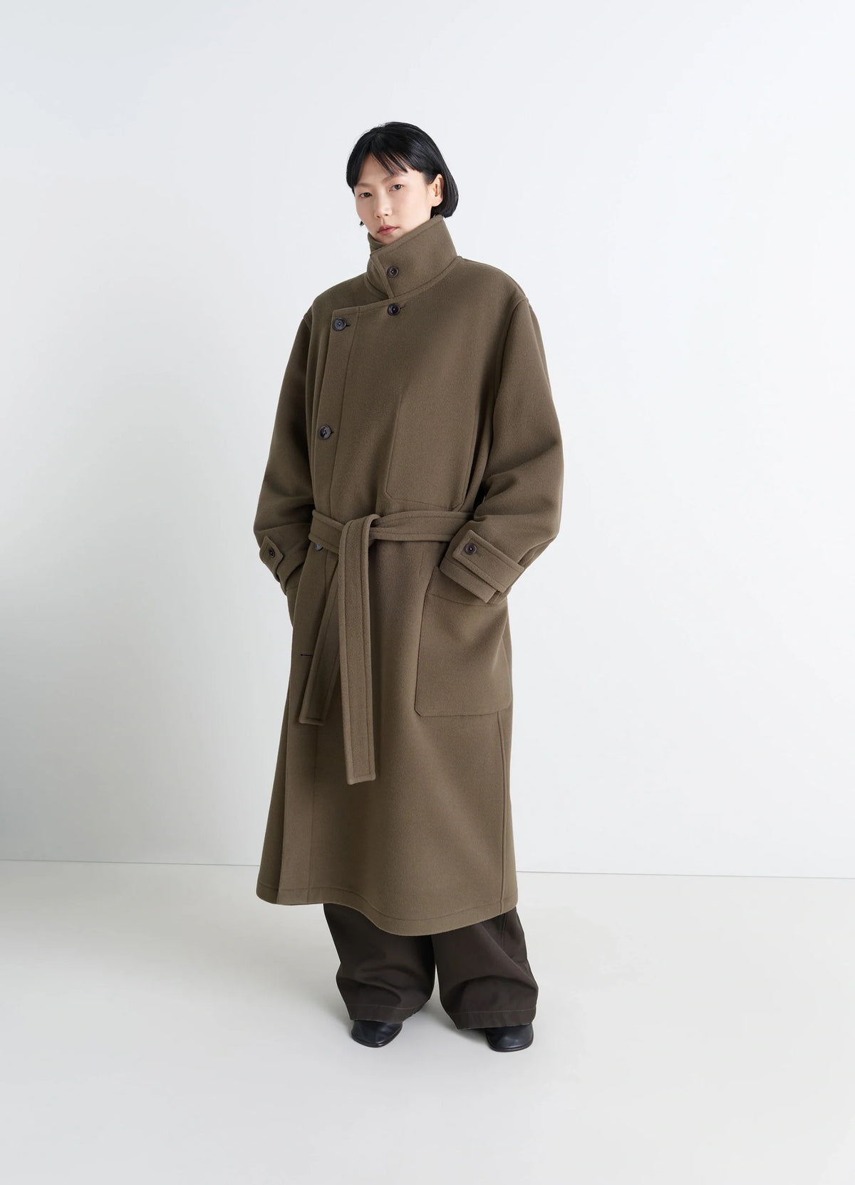 WRAP COAT IN DOUBLE WOOL