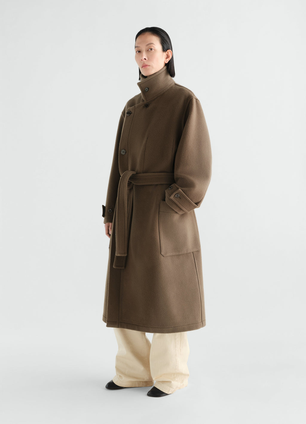 WRAP COAT IN DOUBLE WOOL