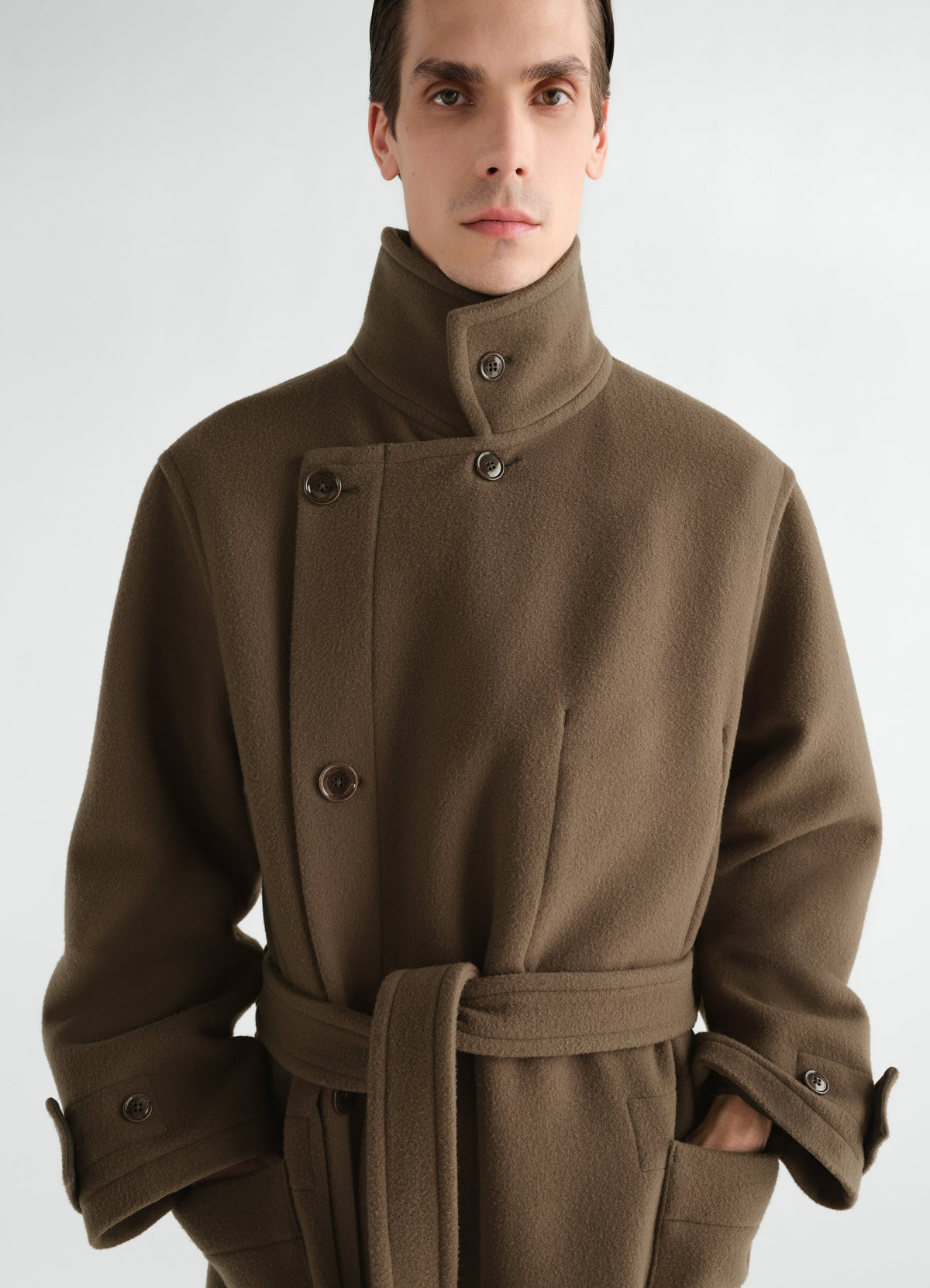 WRAP COAT IN DOUBLE WOOL