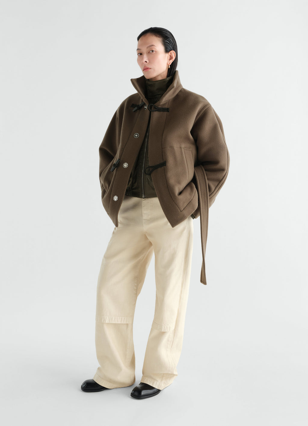 DUFFLE-COAT COURT EN DOUBLE LAINE