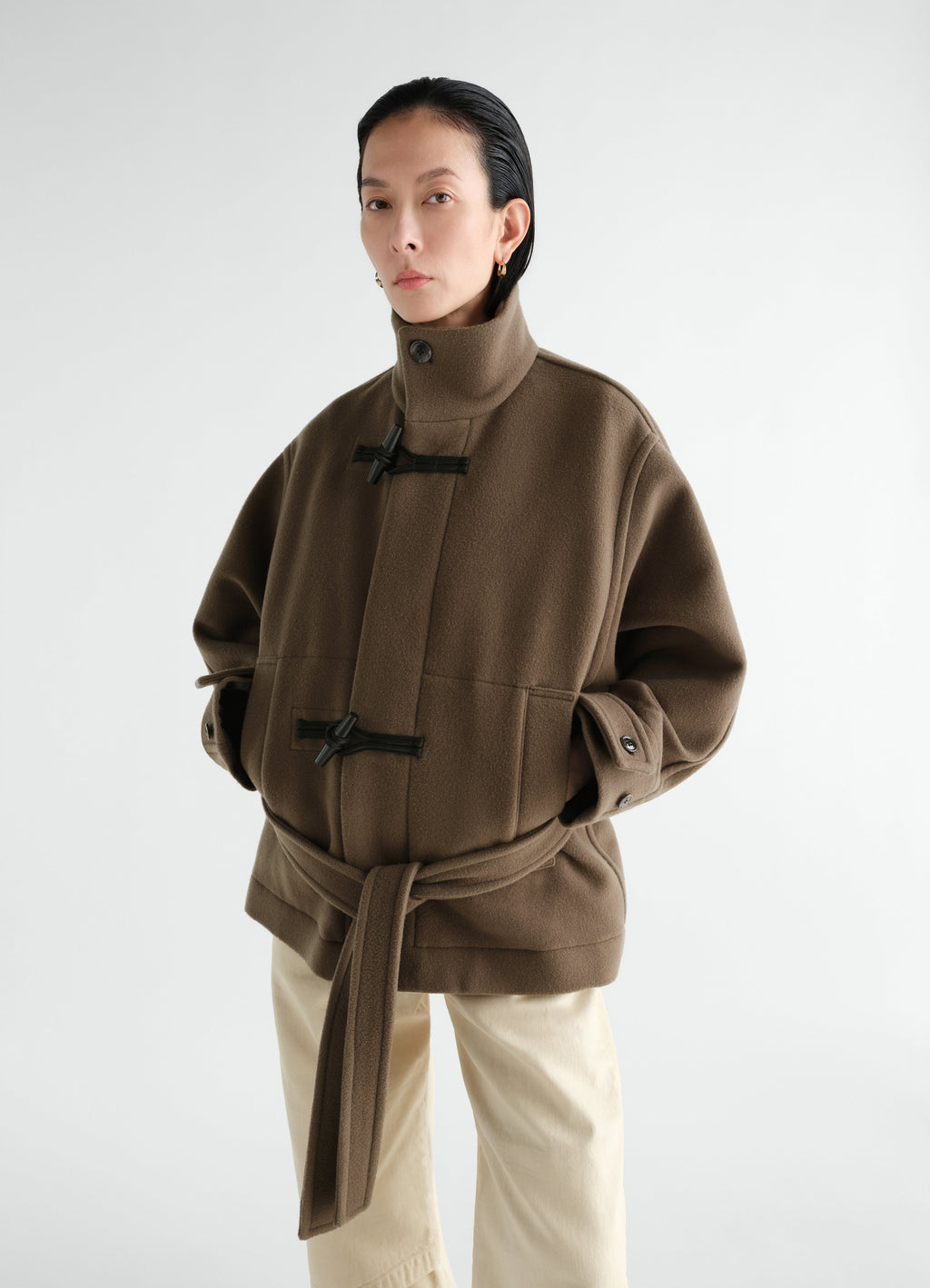 DUFFLE-COAT COURT EN DOUBLE LAINE