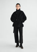 SHORT DUFFLE COAT IN DOUBLE WOOL