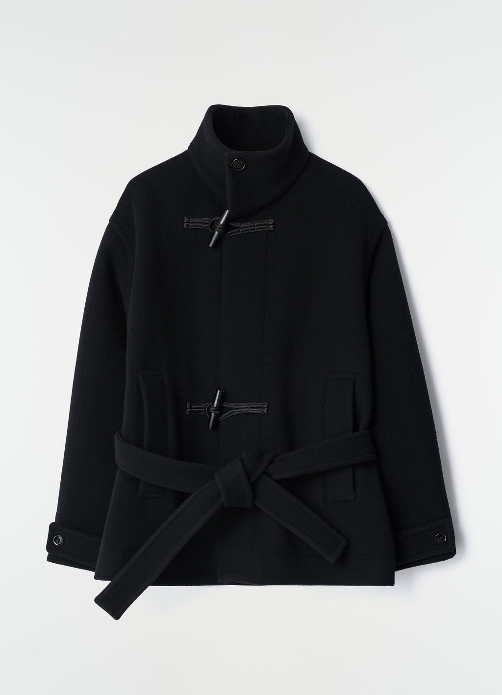 SHORT DUFFLE COAT IN DOUBLE WOOL