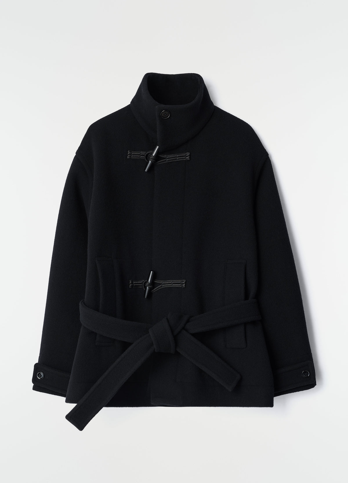 SHORT DUFFLE COAT IN DOUBLE WOOL