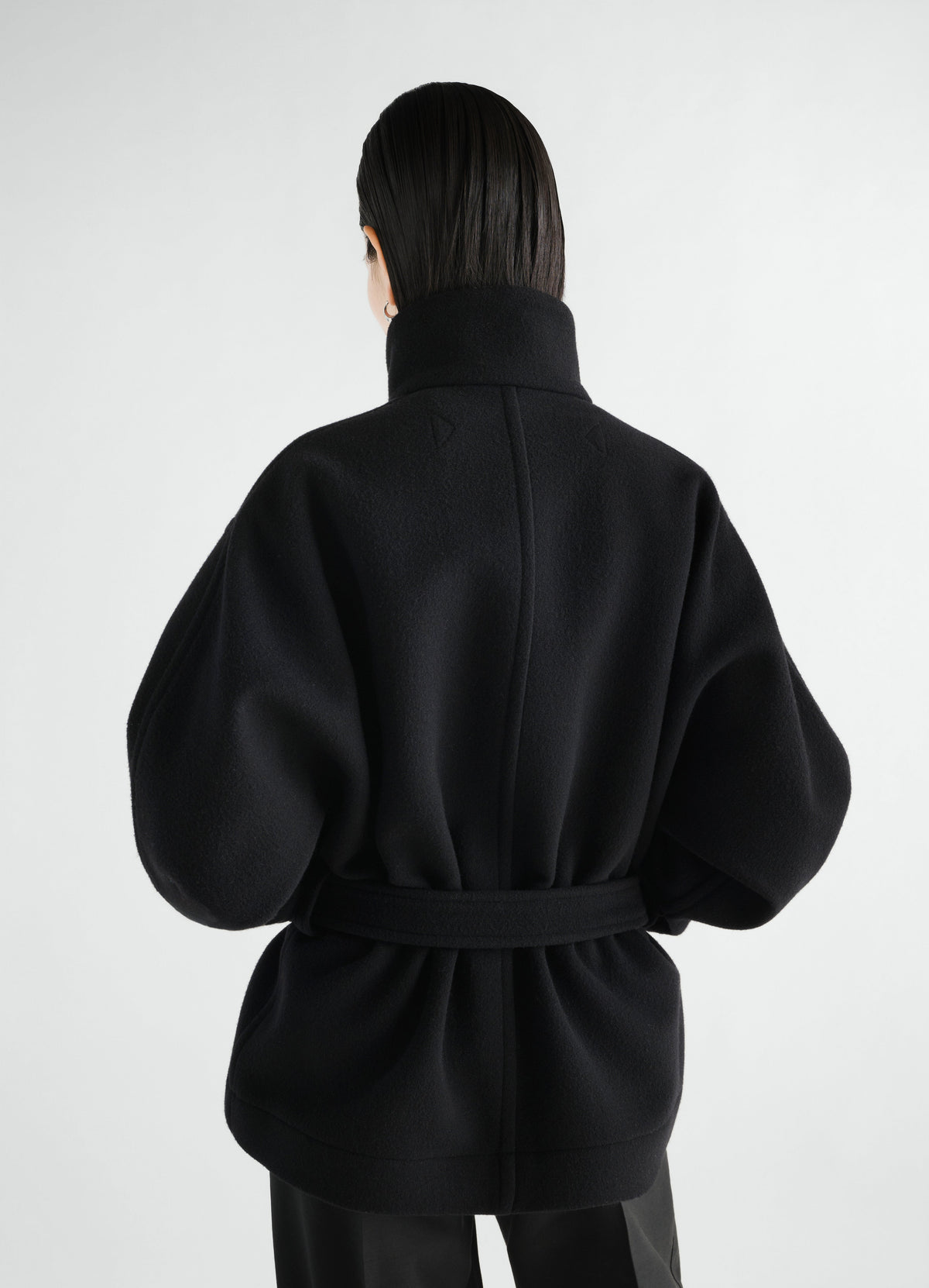 SHORT DUFFLE COAT IN DOUBLE WOOL