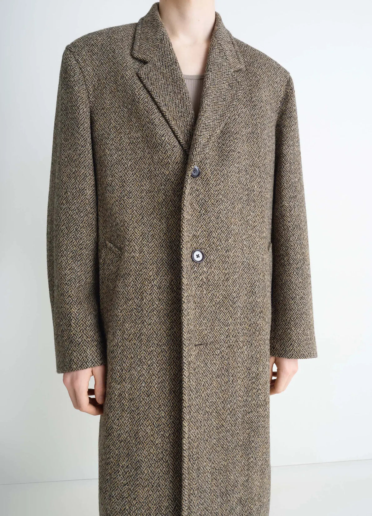 CHESTERFIELD COAT IN HARRIS TWEED HERRINGBONE