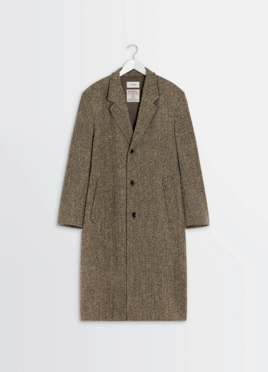 MANTEAU CHESTERFIELD EN TWEED HARRIS À MOTIF CHEVRON
