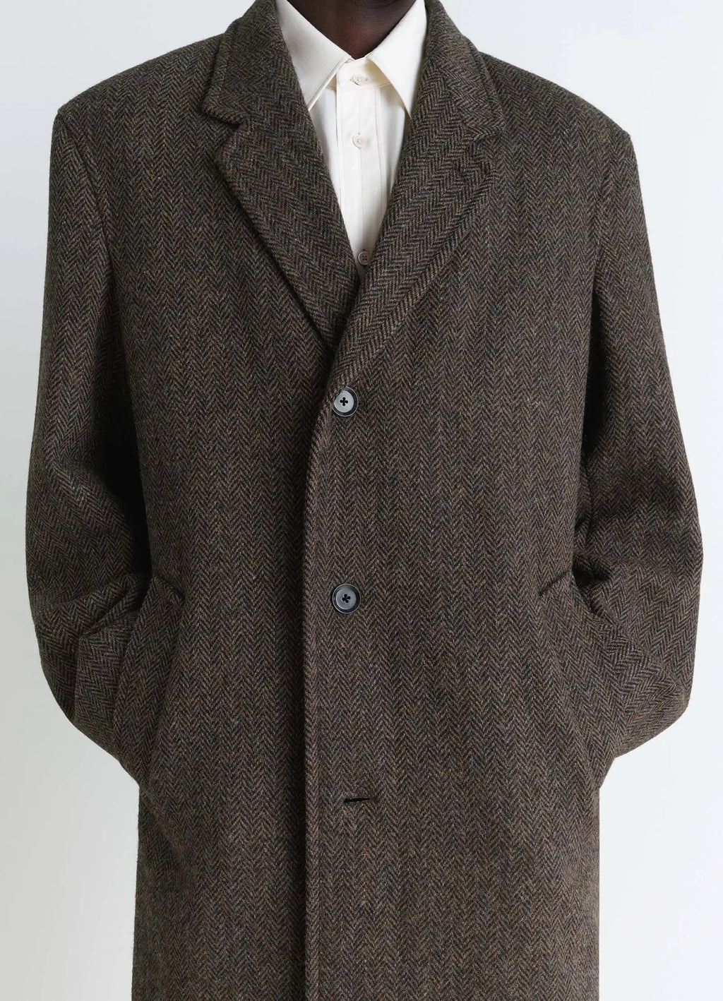 CHESTERFIELD COAT IN HARRIS TWEED HERRINGBONE