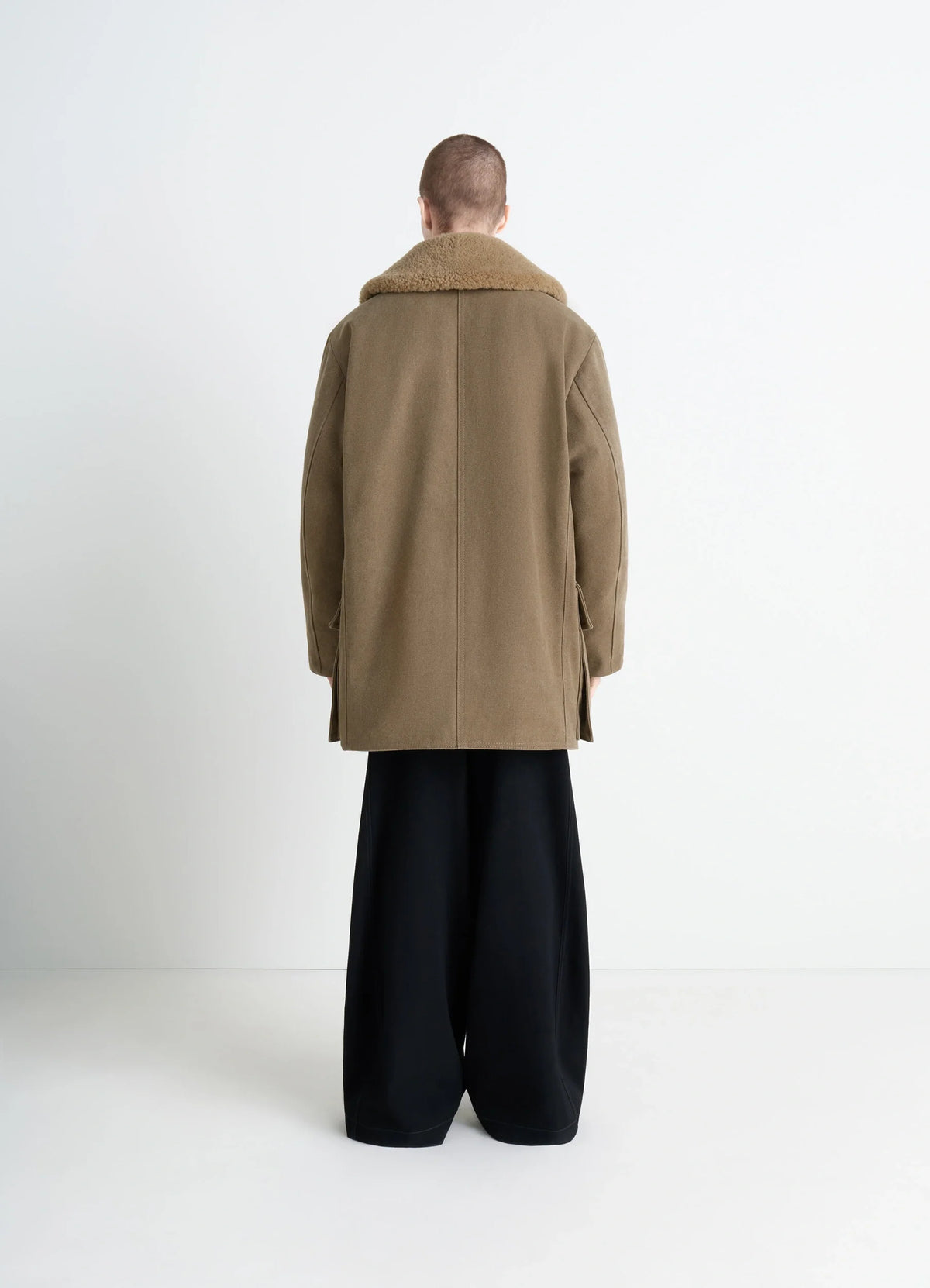 SHEARLING WINTER PARKA IN WATER REPELLENT HEAVY COTTON CANVAS