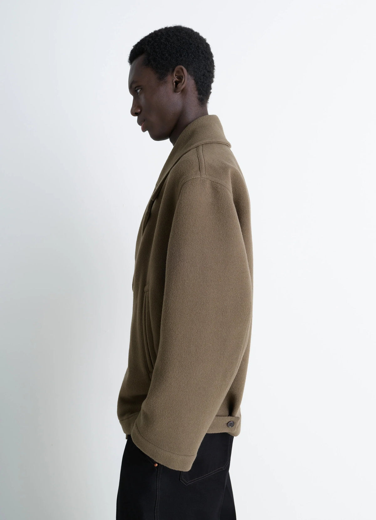 BOXY PEACOAT IN DOUBLE WOOL