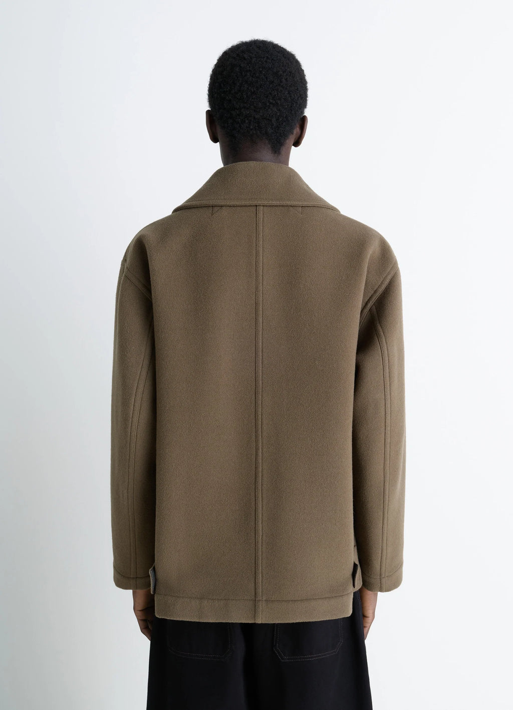 BOXY PEACOAT IN DOUBLE WOOL