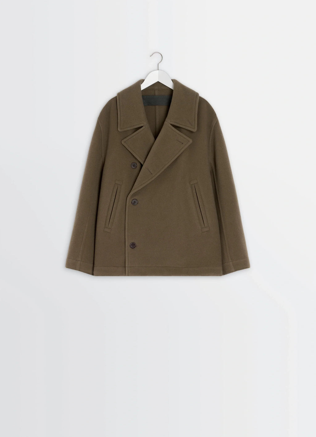 BOXY PEACOAT IN DOUBLE WOOL