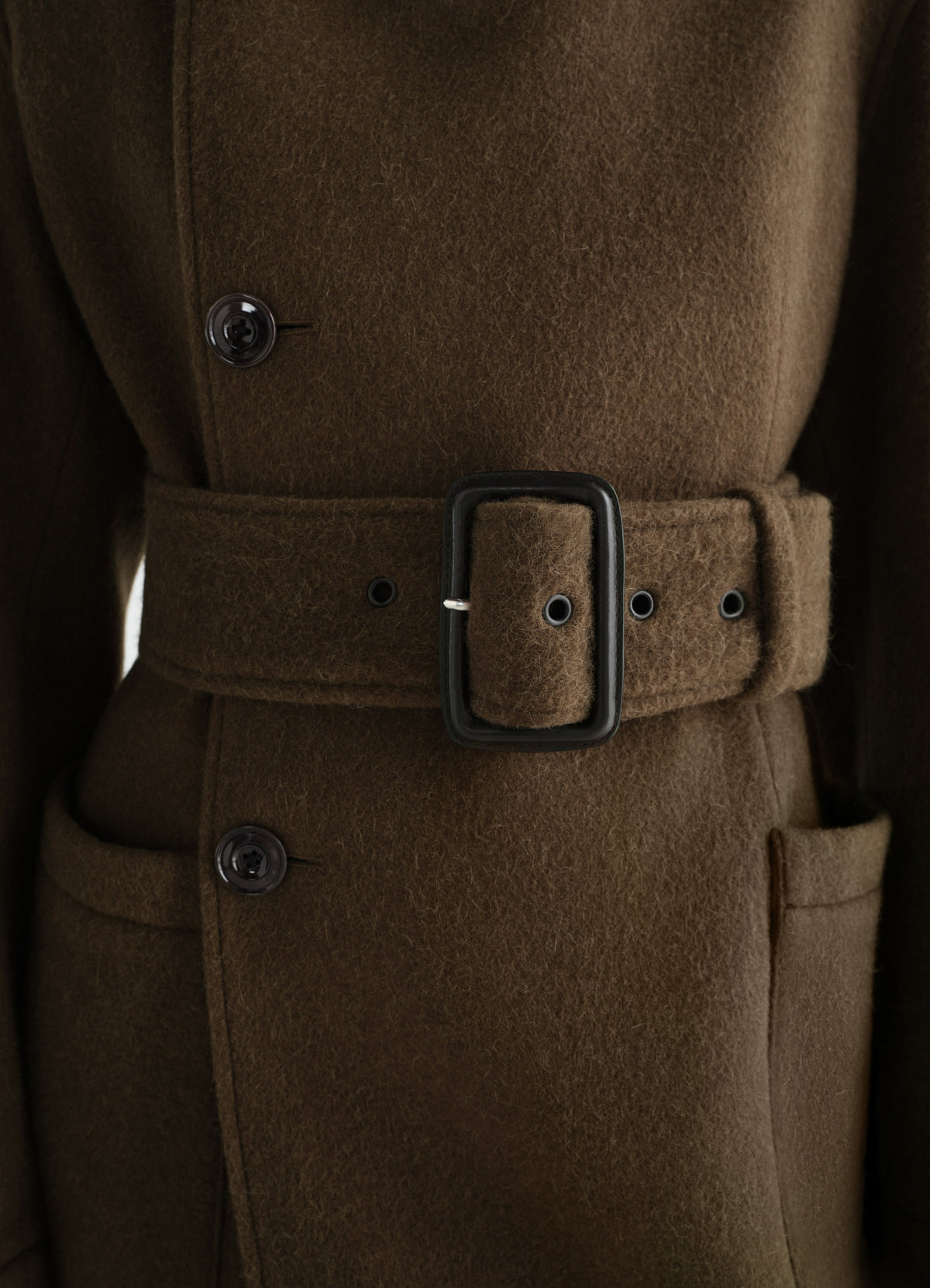 SHAPED WRAP COAT IN FELTED WOOL ALPACA