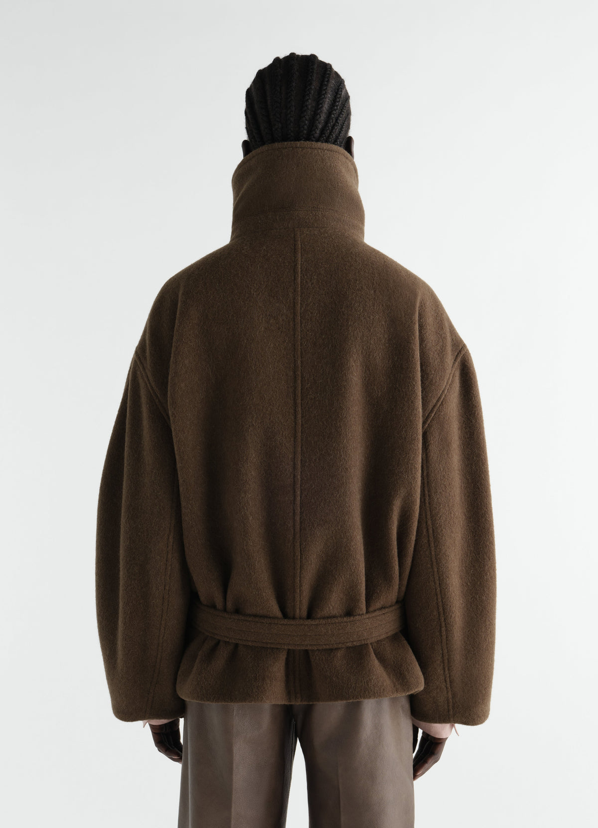 MANTEAU COURT CACHE-CŒUR EN LAINE ET ALPAGA FEUTRÉS