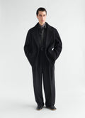 SHORT DOUBLE-BREASTED COAT IN FELTED WOOL ALPACA