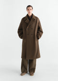MANTEAU CROISÉ SOUPLE EN LAINE ET ALPAGA FEUTRÉS
