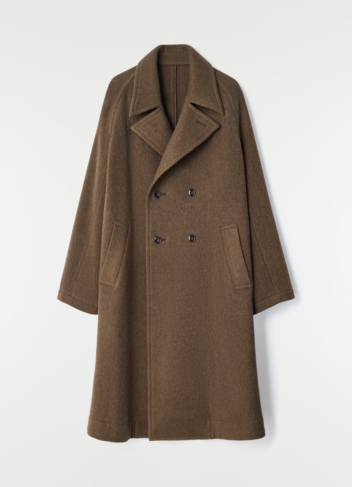 MANTEAU CROISÉ SOUPLE EN LAINE ET ALPAGA FEUTRÉS