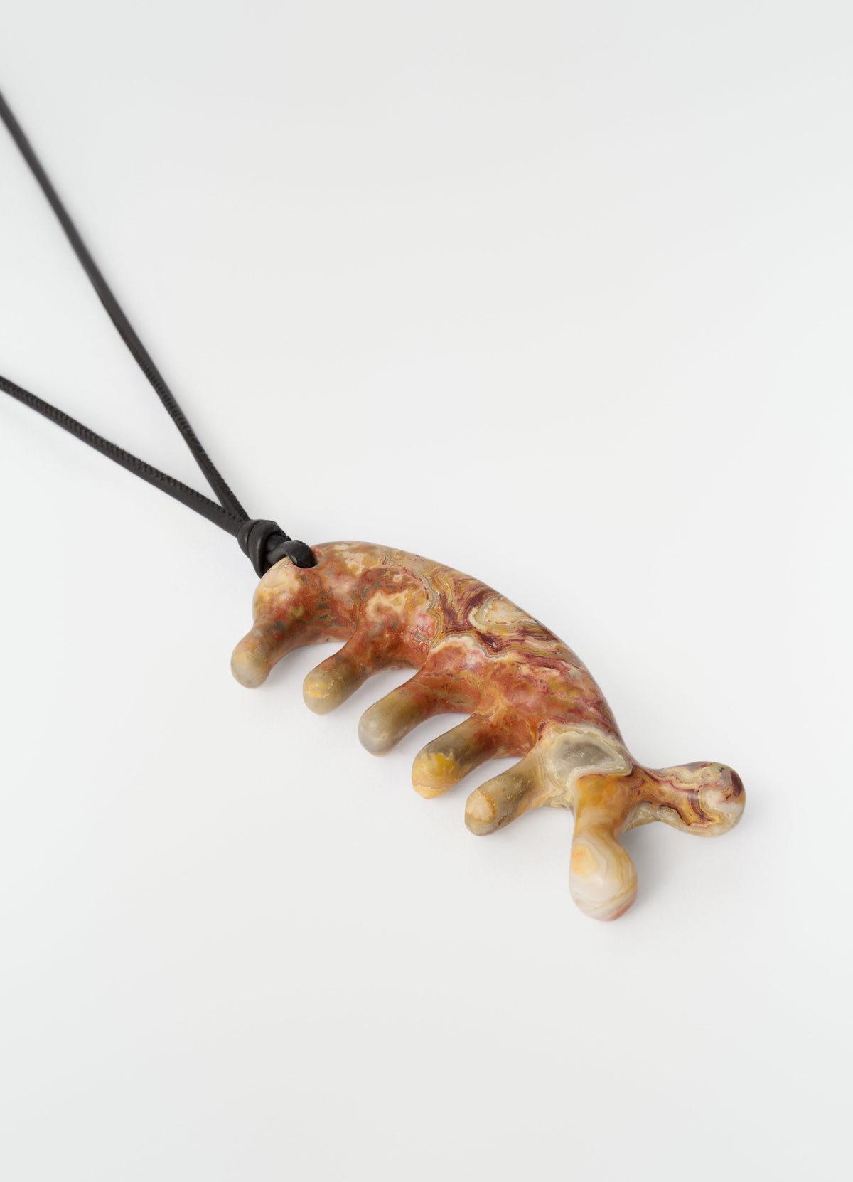 BELUGA GUA SHA NECKLACE IN YELLOW SNAKE JASPER