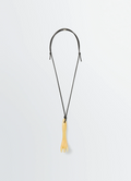 COLLIER FOURCHE GUA SHA EN CUIR NAPPA ET ARAGONITE