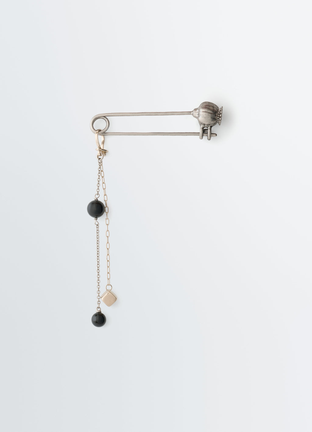 CHARM DE SAC ÉPINGLE CHARDON AVEC PERLE D'ONYX
