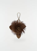 CHARM DE SAC FUZZY ROSE EN AGNEAU MOUTONNÉ