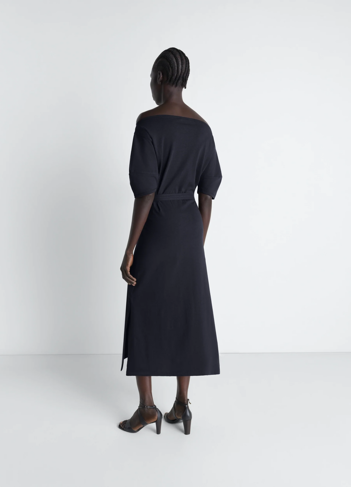 OFF SHOULDER DRESS IN HEAVY COTTON LINEN JERSEY