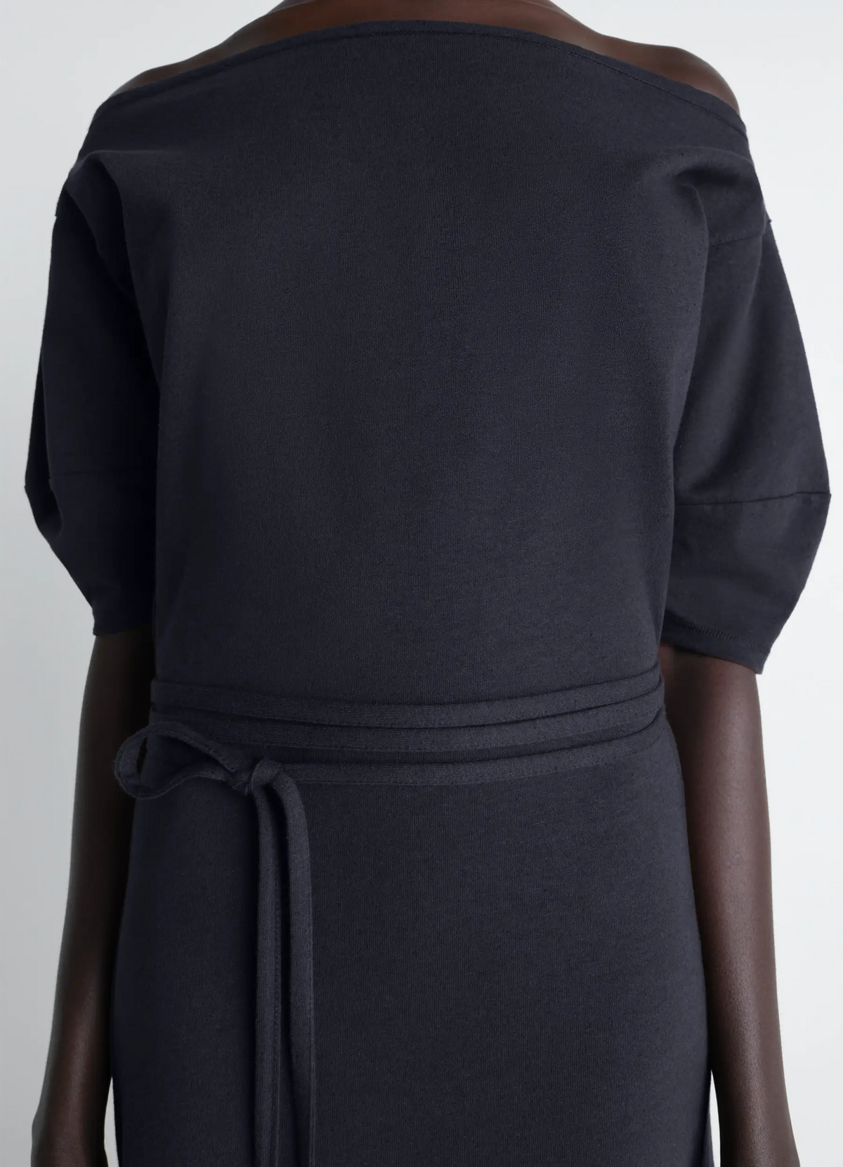 OFF SHOULDER DRESS IN HEAVY COTTON LINEN JERSEY