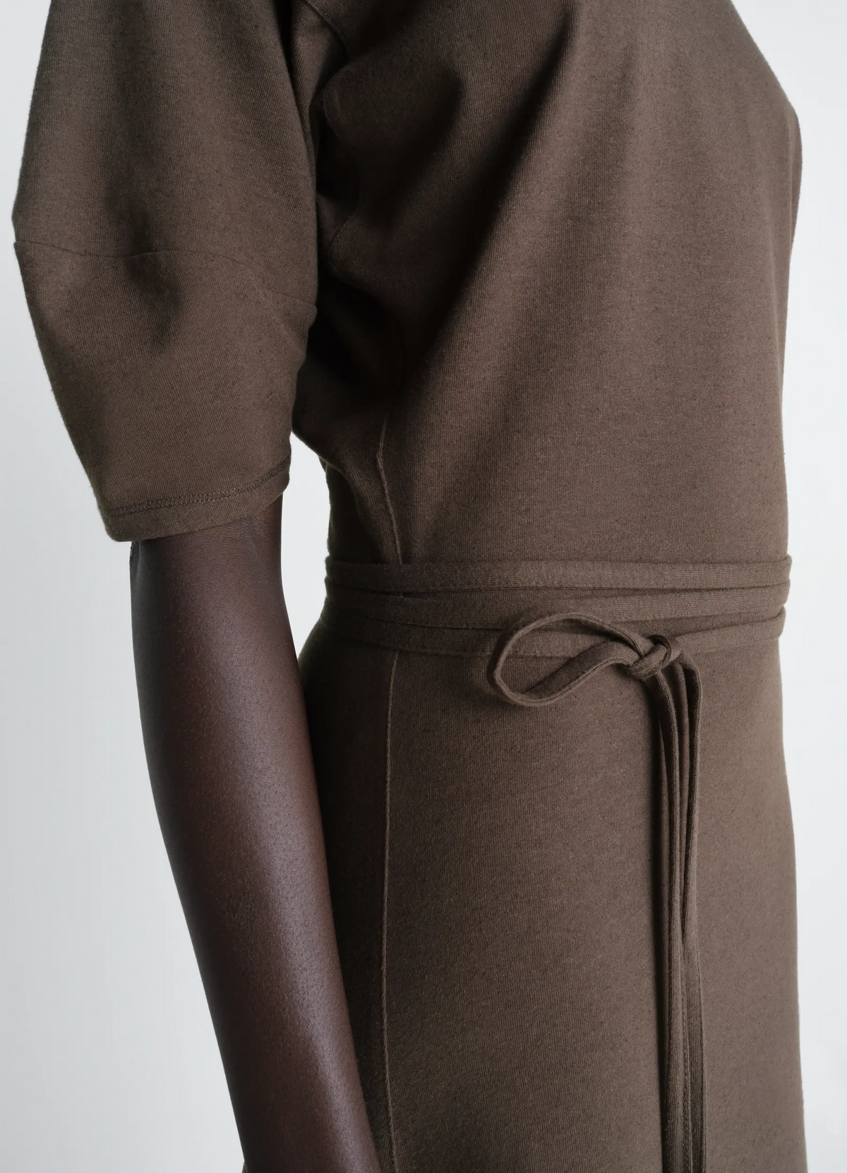 OFF SHOULDER DRESS IN HEAVY COTTON LINEN JERSEY
