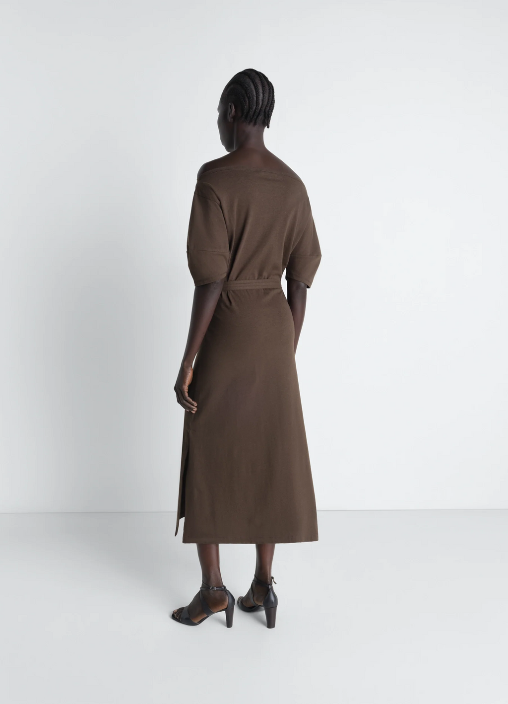 OFF SHOULDER DRESS IN HEAVY COTTON LINEN JERSEY