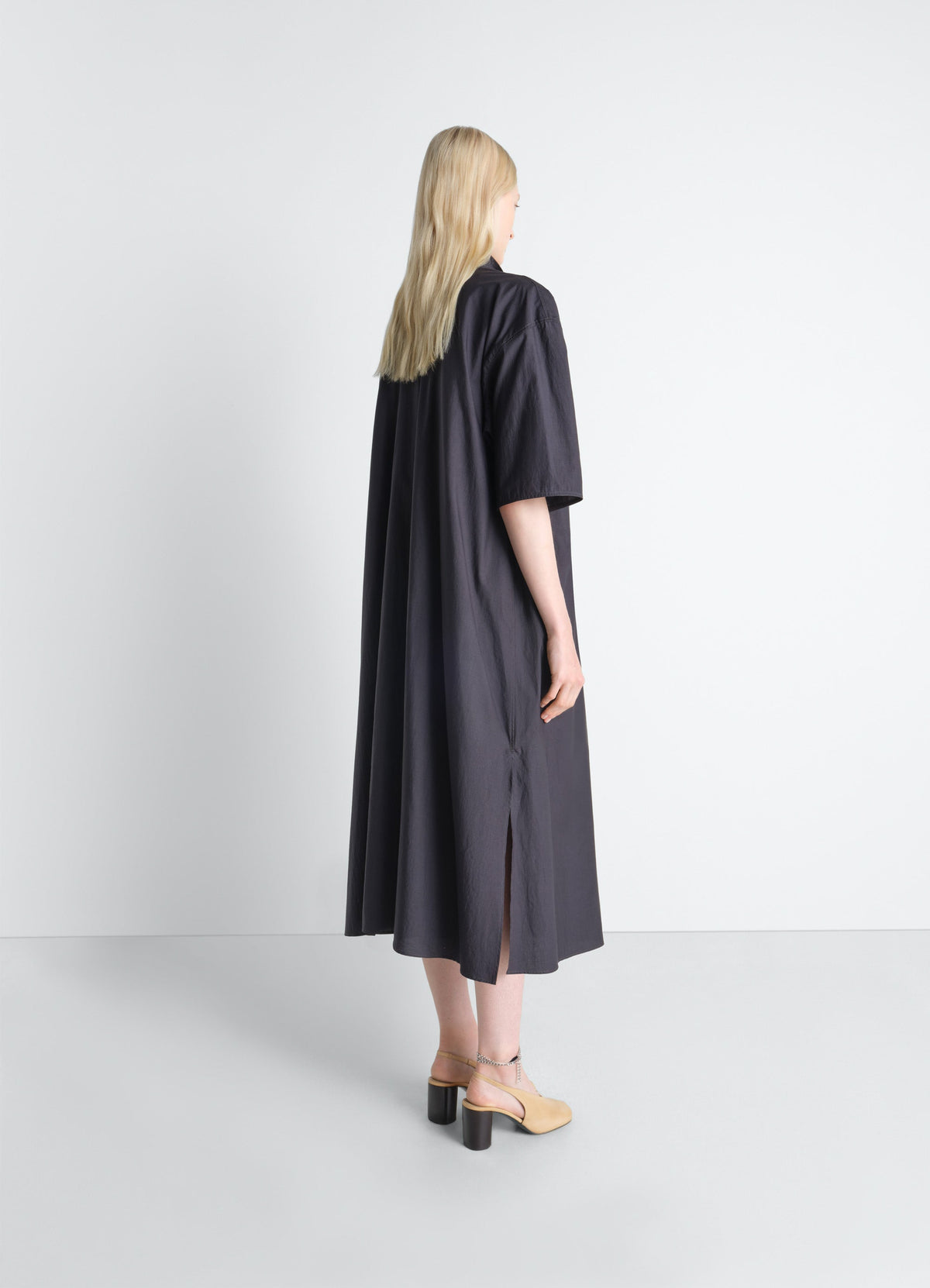 ROBE TUBE RÉVERSIBLE EN SOIE ET COTON LAVÉ