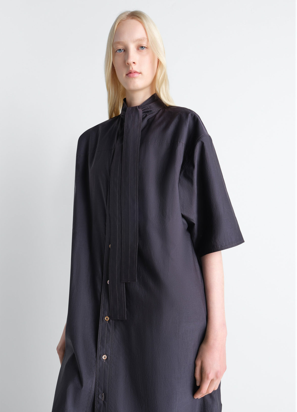REVERSIBLE TUBE DRESS IN WASHED COTTON SILK