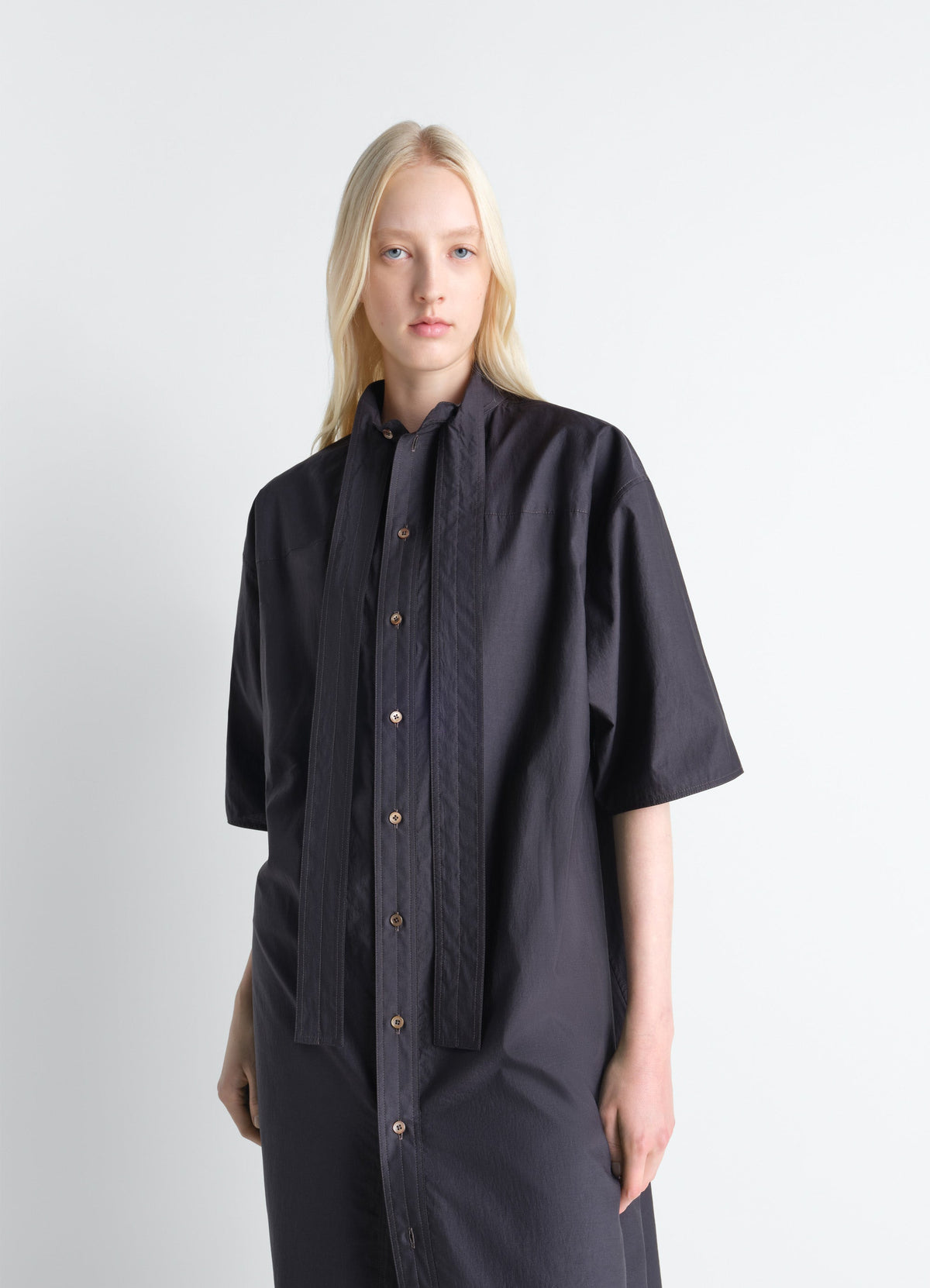 REVERSIBLE TUBE DRESS IN WASHED COTTON SILK