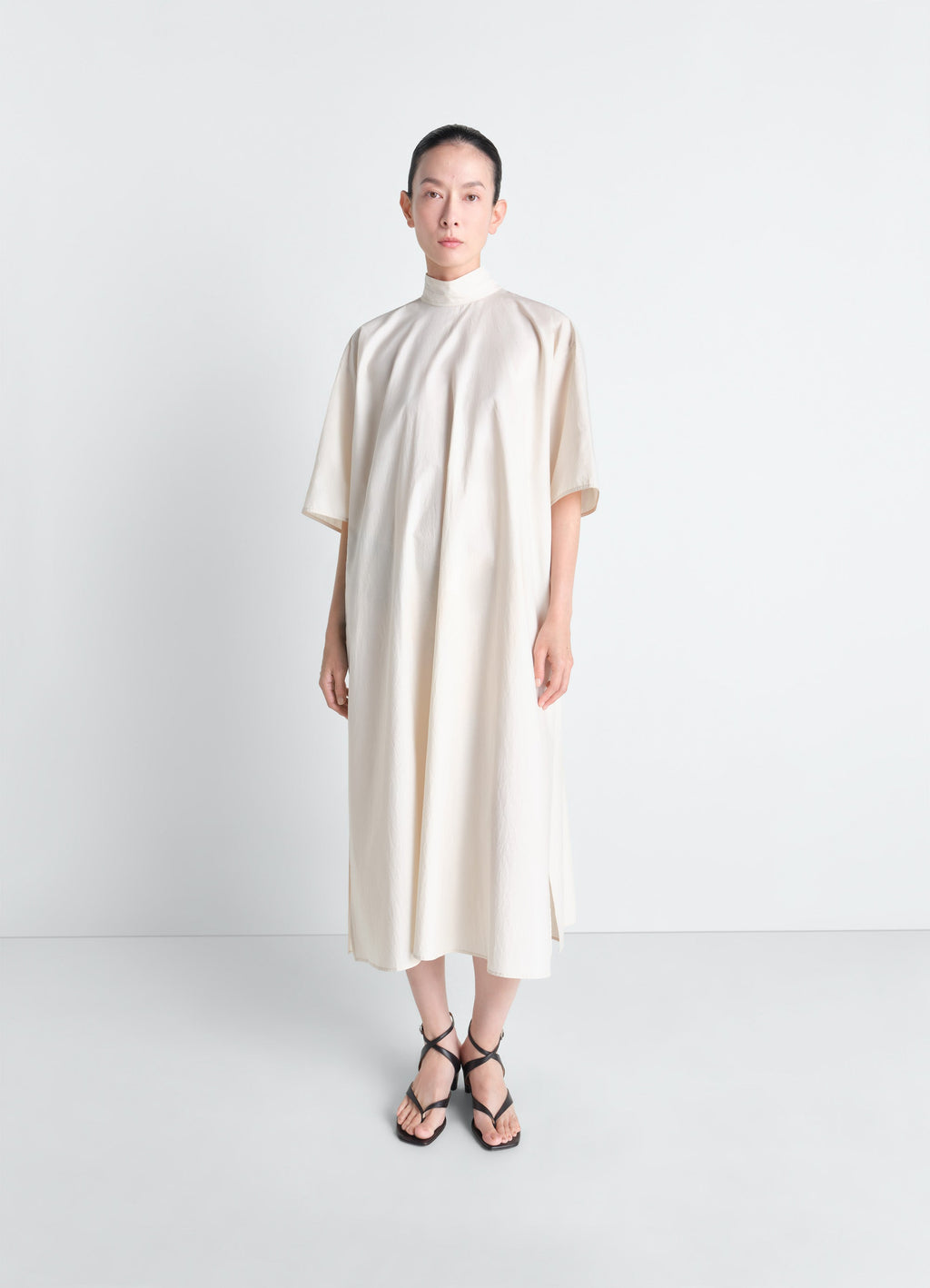 ROBE TUBE RÉVERSIBLE EN COTON ET SOIE LAVÉS