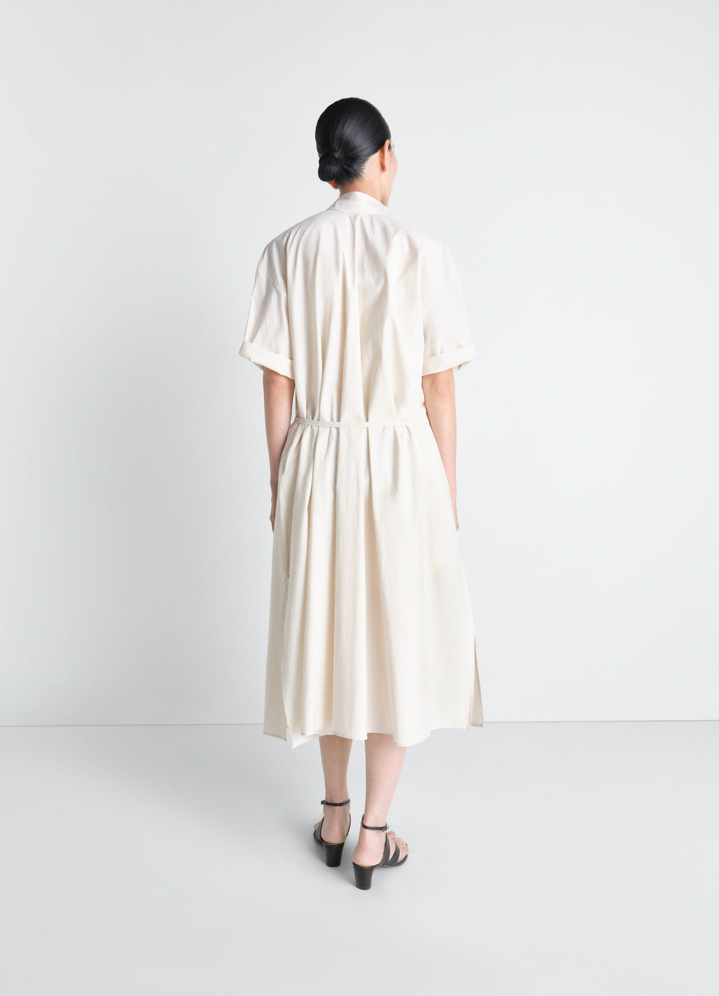 ROBE TUBE RÉVERSIBLE EN COTON ET SOIE LAVÉS