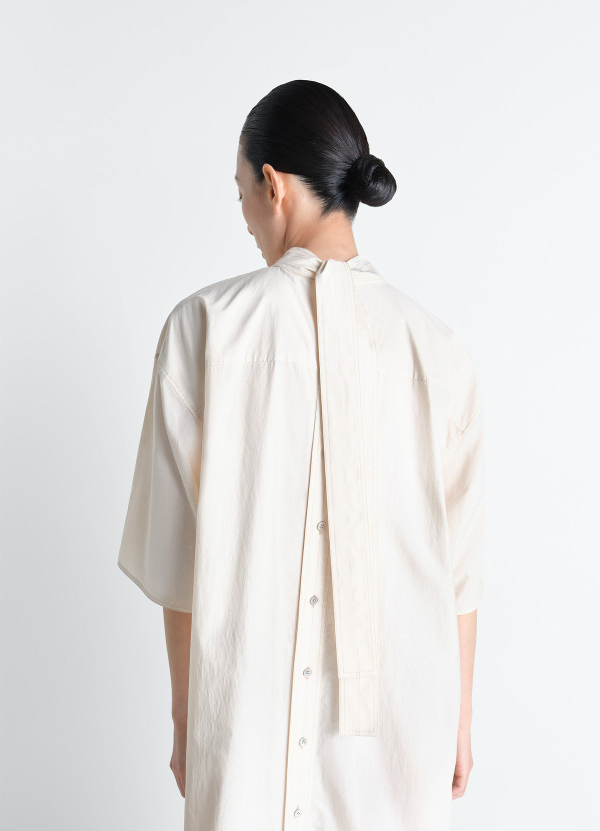 ROBE TUBE RÉVERSIBLE EN COTON ET SOIE LAVÉS