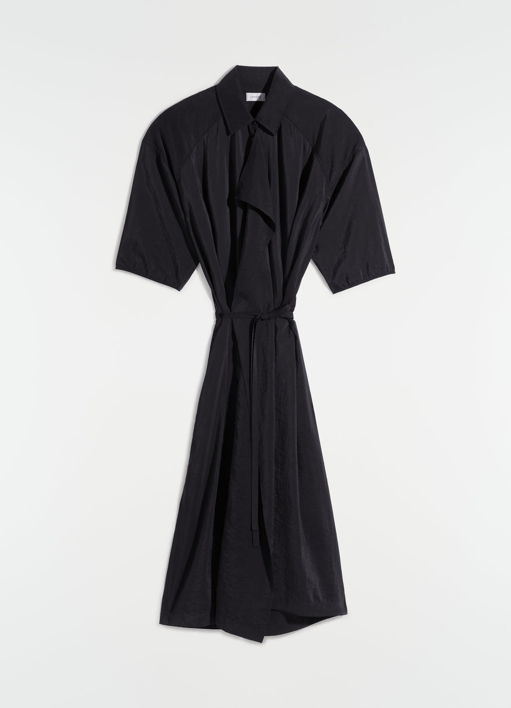 ASYMMETRICAL SHIRT DRESS IN DRY SILK