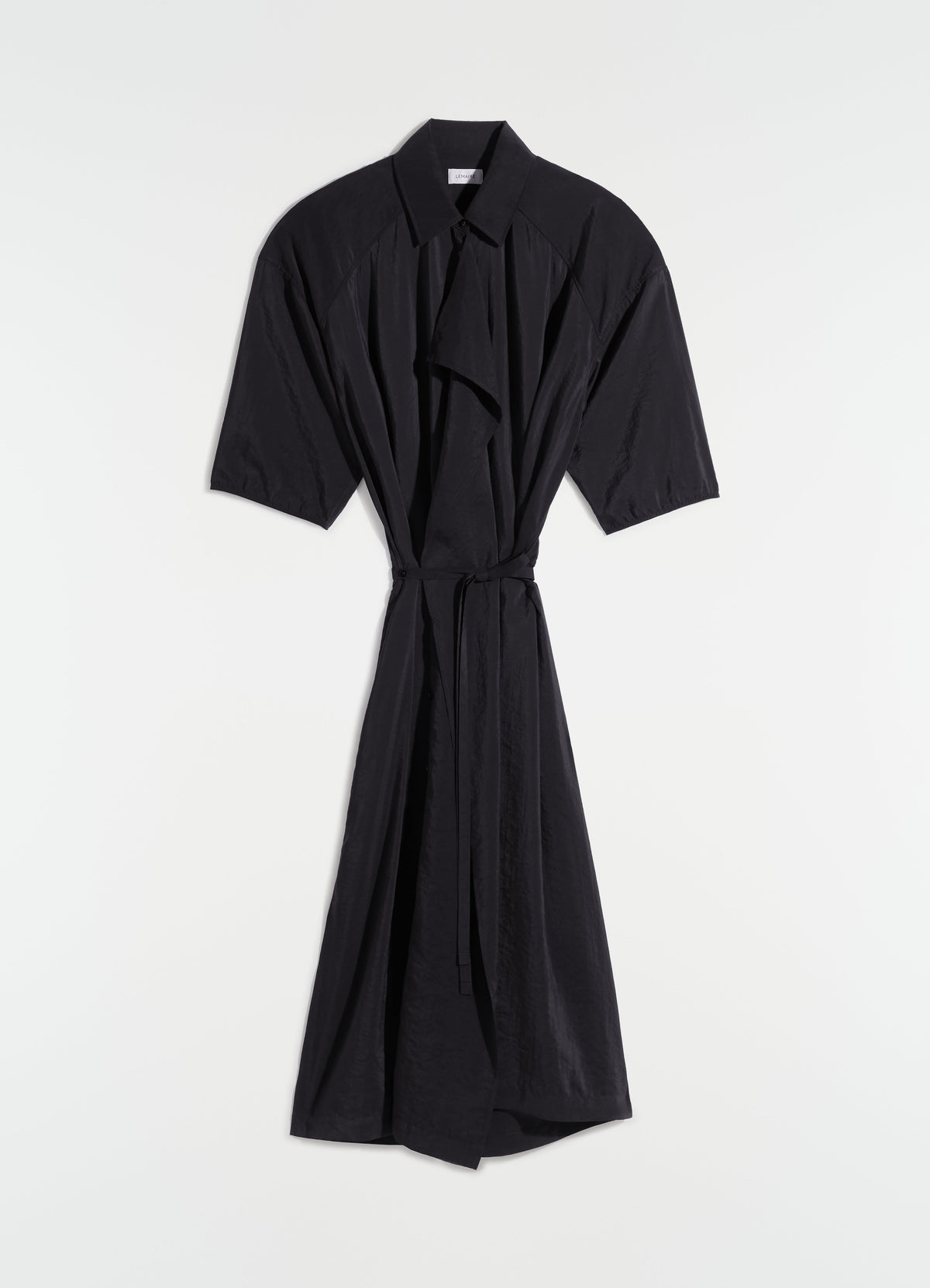 ASYMMETRICAL SHIRT DRESS IN DRY SILK