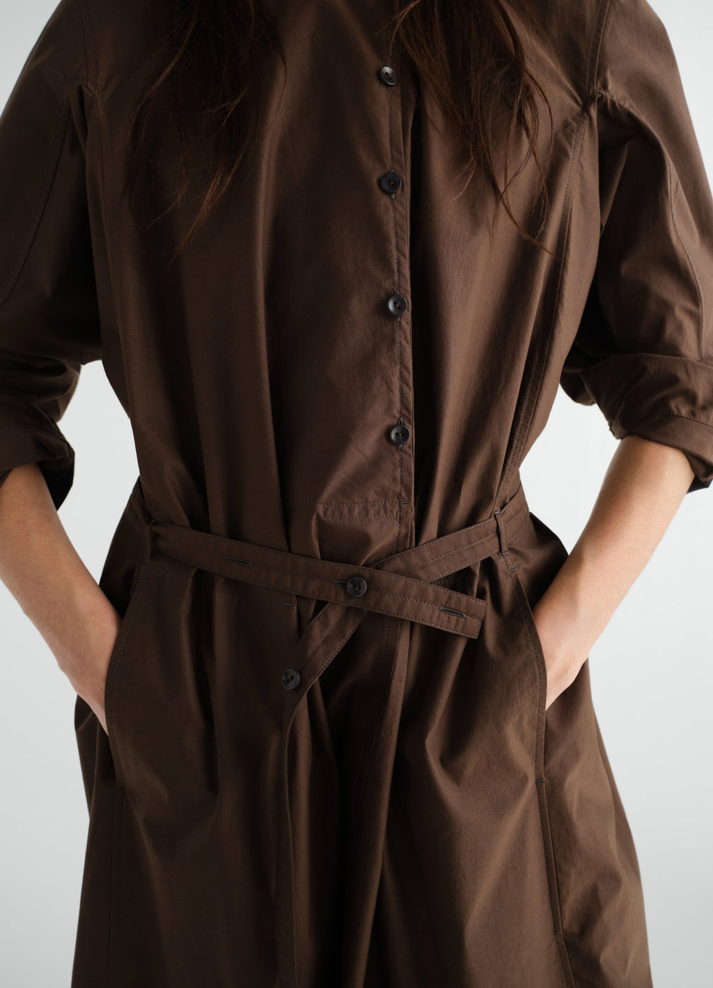 ROBE VAREUSE EN SOIE ET COTON LAVÉ