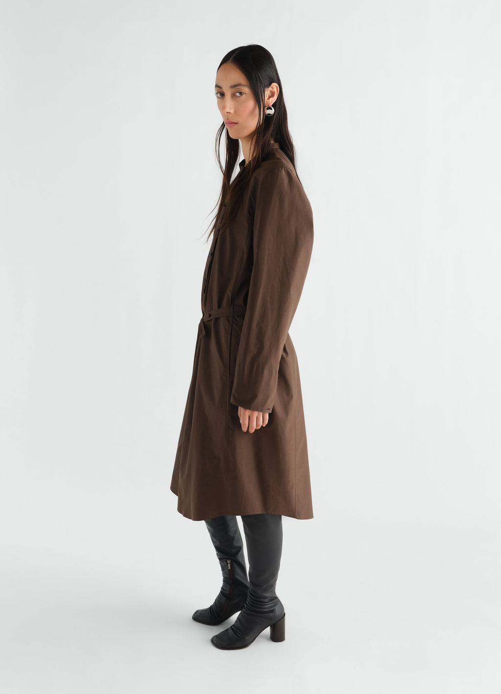 ROBE VAREUSE EN SOIE ET COTON LAVÉ