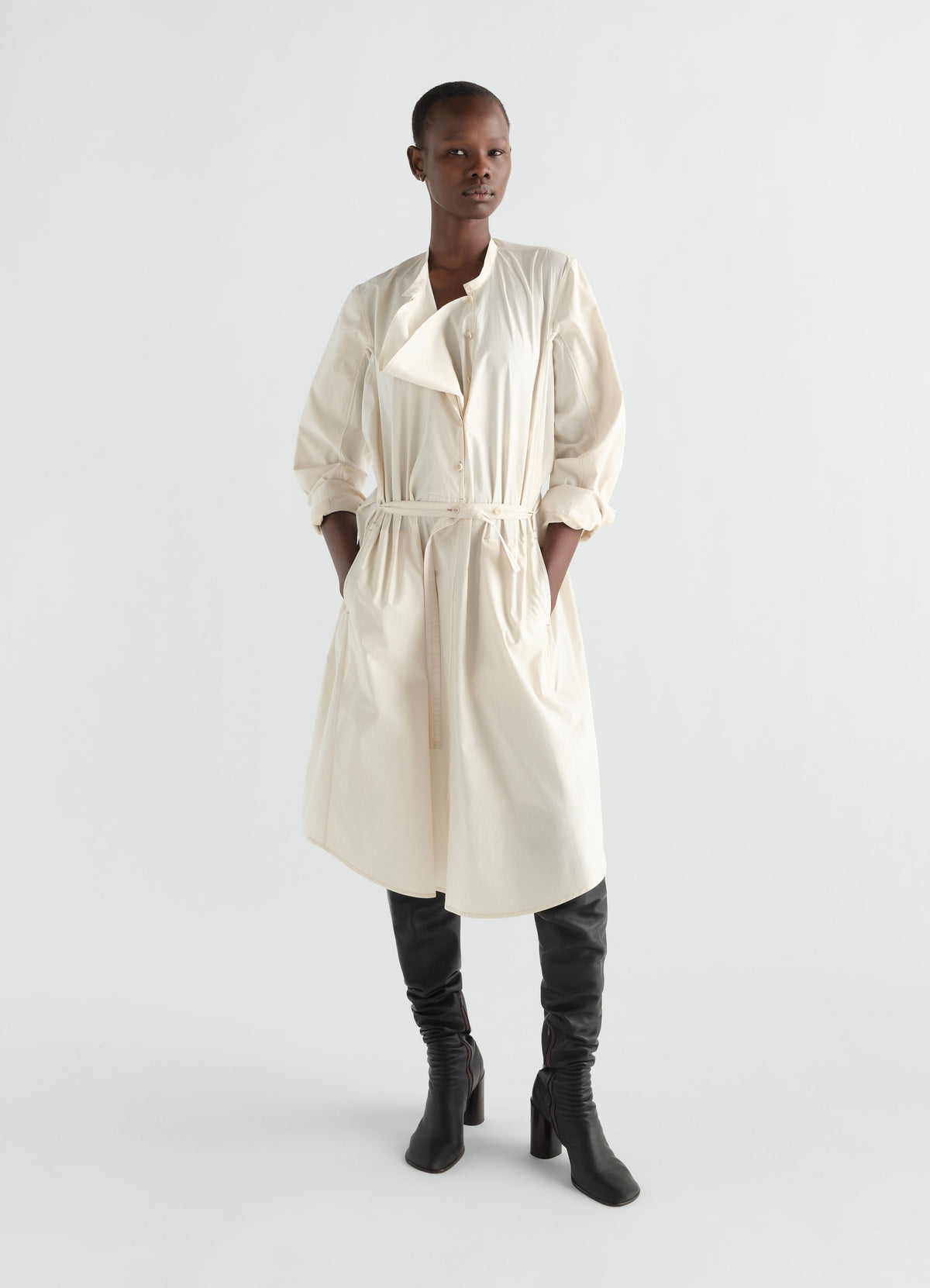 VAREUSE DRESS IN WASHED COTTON SILK