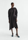MIDI DRESS IN SILK VISCOSE TOILE