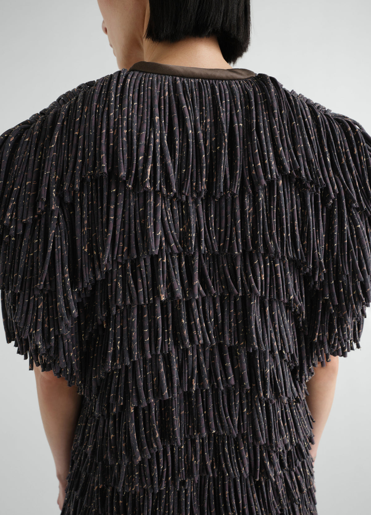 ROBE À FRANGES EN SOIE SÈCHE À IMPRIMÉ SERPENT