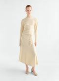 ROBE FLUIDE À MANCHES LONGUES EN JERSEY CRÊPE SOYEUX