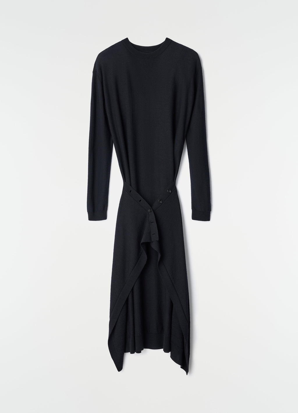 BUTTONED DRESS IN MERINO BLEND