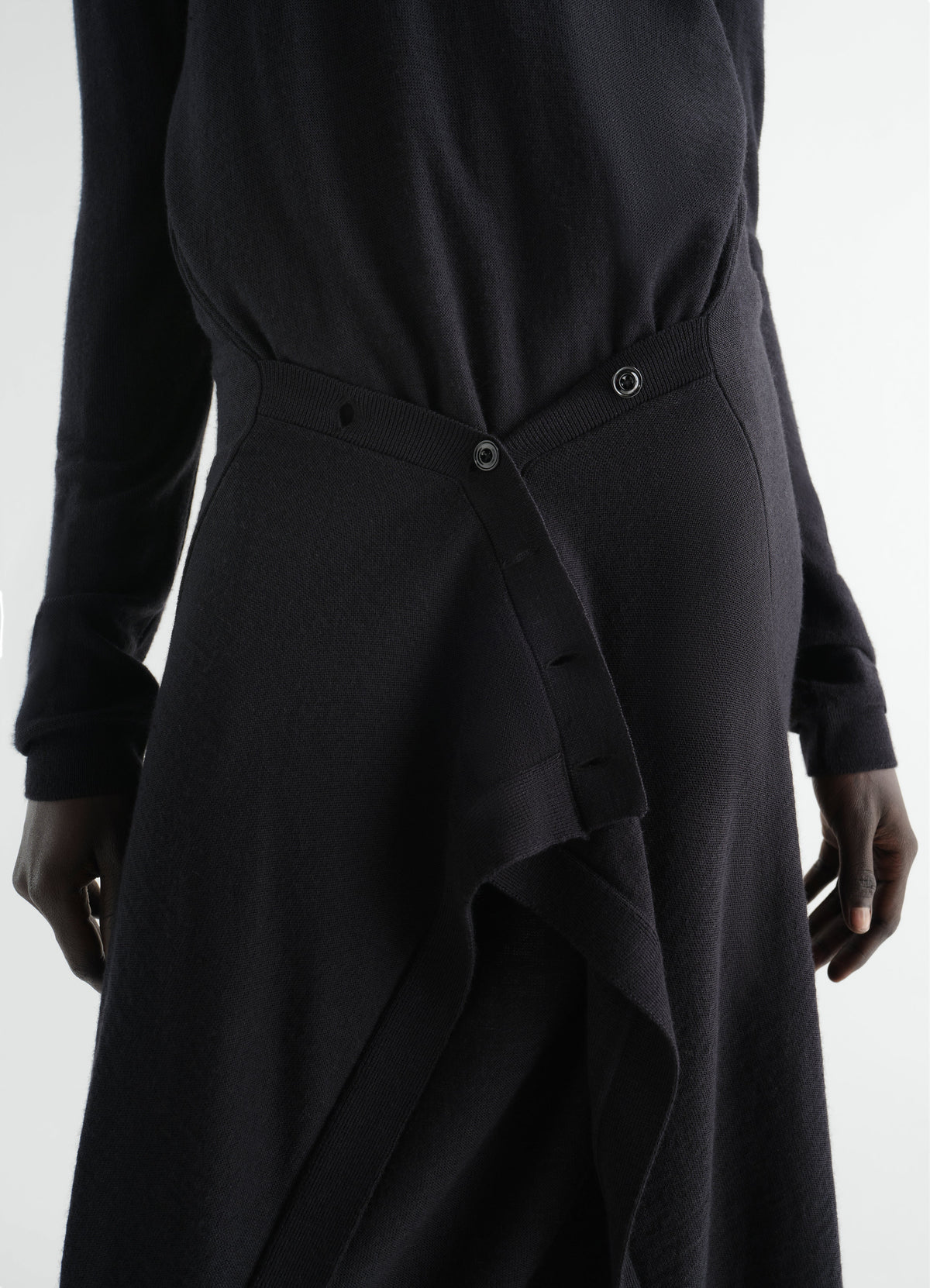 BUTTONED DRESS IN MERINO BLEND